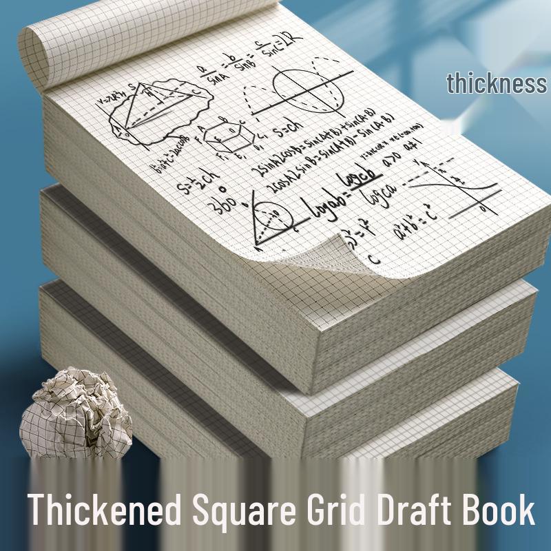 Double-Sided Thick Grid Paper Scratchpad for College and Exam Math Calculations