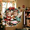 Vintage Style Christmas Tree Charms Retro Hanging Pendants, Double-sided Acrylic Ornaments with Decor Lanyards Gold for Holiday Home And Party