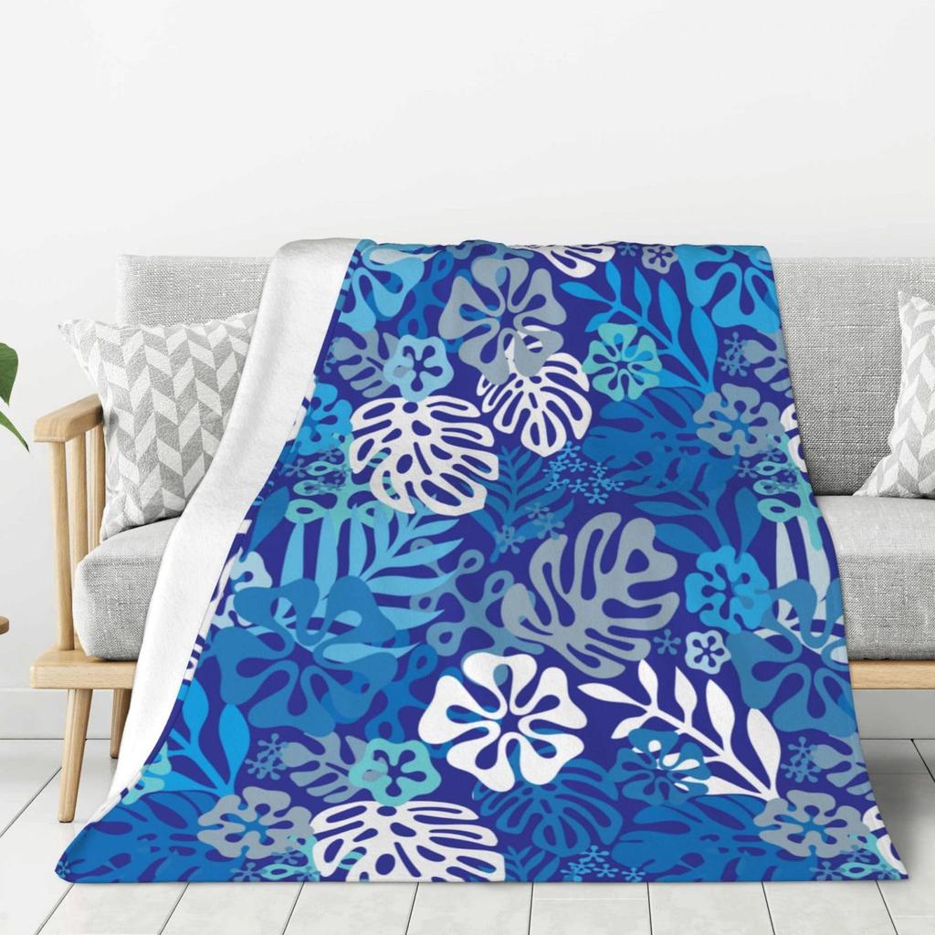 Blue marble pattern Printed Blanket for Sofa Bed Travel Camping Living Room Office Conditioning Blanket for All Seasons Gifts