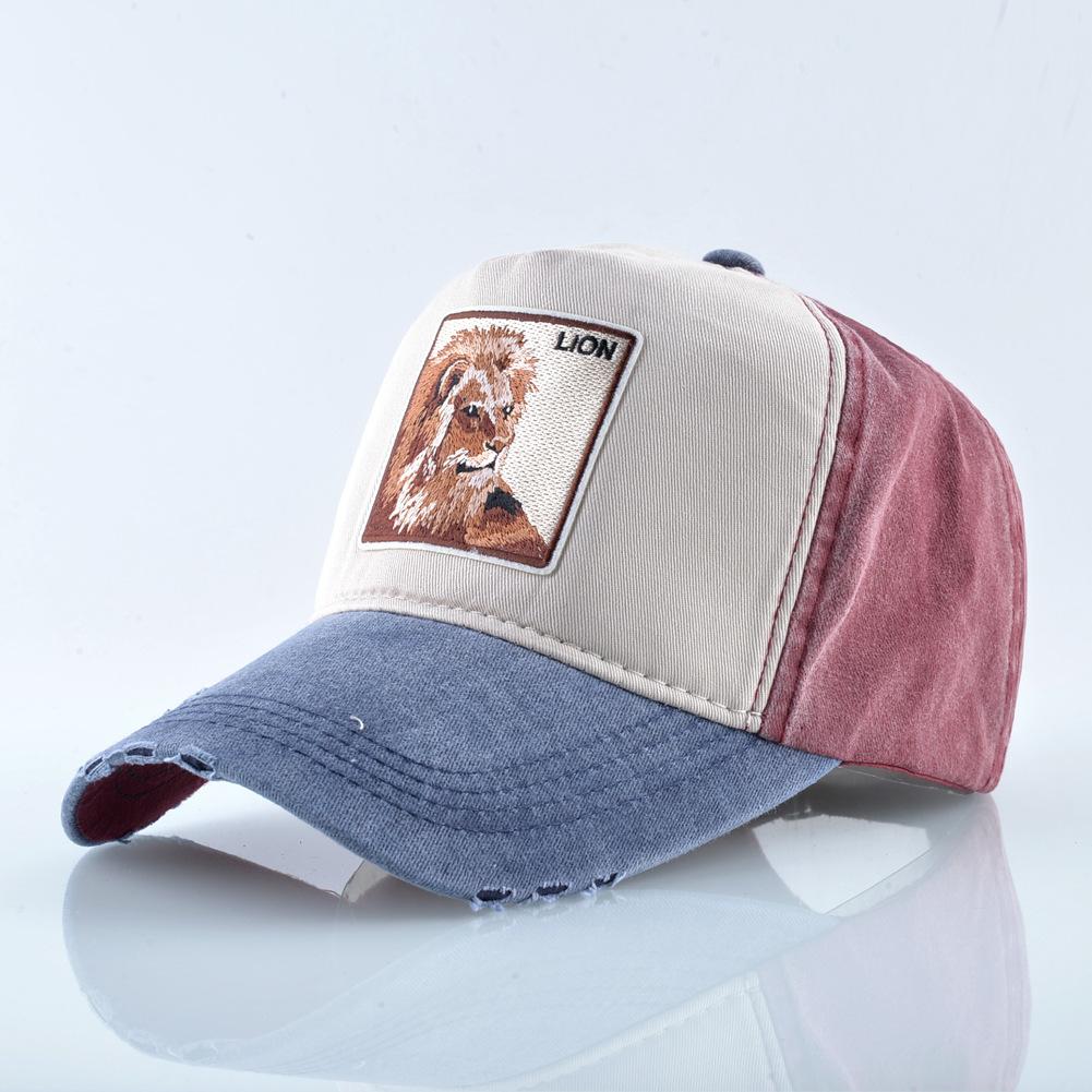 Cap With Embroidery Animals Patch Men Snapback Hip Hop Dad Hats Women Four Seasons Adjustable Visor Cap Vintage Denim Baseball Minimalist
