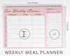 Inkdotpot Weekly Meal Planner Notepad 7"x10 , "Kitchen Menu" Magnetic Meal Planning Pad with Tear Off Grocery S-54 Sheets