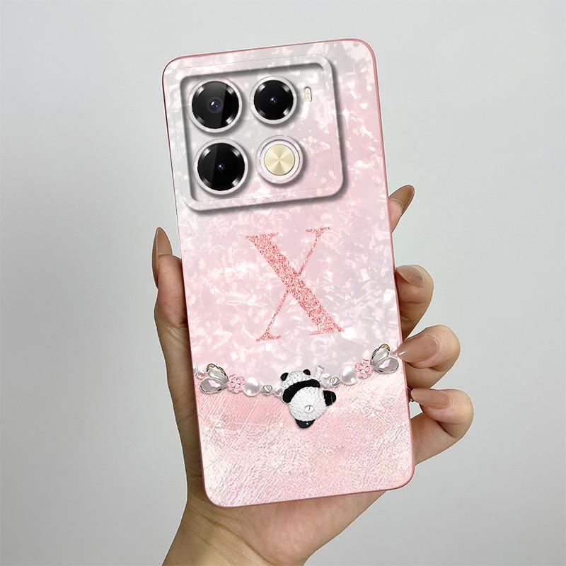 Phone Case For Infinix Note 40 4G X6853 Note 40 Pro Plus X6851B 40 Pro 4G X6850 5G X6851 Fashion Letters Matte Soft Cover Funda