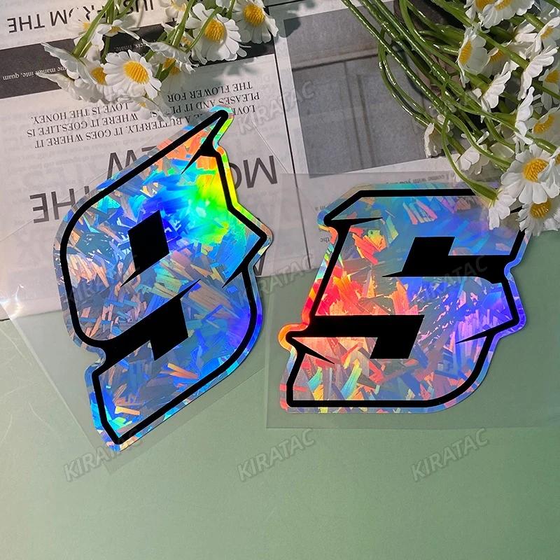 1PC 0 To 9 Arabic Numerals Holographic Carbon Fiber Motorcycle Stickers Waterproof Motorbike Front Fairing Scooter Vinyl Decals