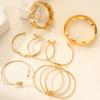 7Pcs Gold Color Twisted Geometric Bangle Set For Women Fashion Chunky Wave Bracelet Boho Jewelry For Party Daily Wear Gifts 2026