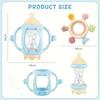2 Pack Baby Teething Toys for 6-12 Months, Sensory Teether, Montessori Baby Rattle Teether Toy as Gifts for Boys Girls (Blue)