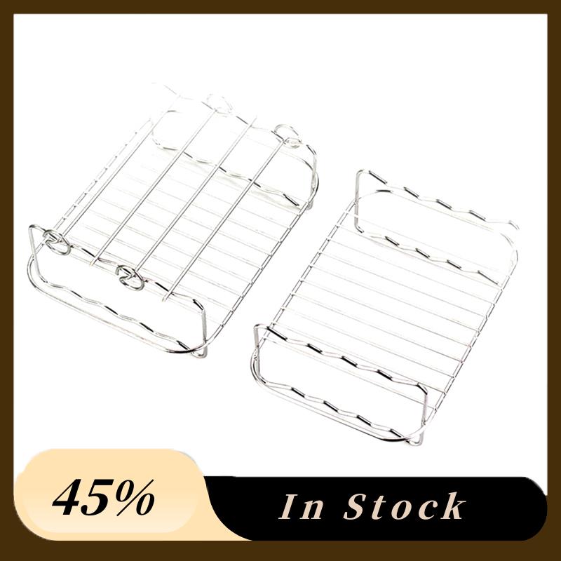 

A60Z2 Pcs Air Fryer Rack For Double Basket Air Fryers Compatible With DZ401 Double Basket Air Fryers Accessoriesmay срібний