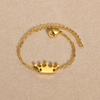 Personalized Name Crown Bracelet  for Little Boy Girl , Customized ID Bangle, Stainless Steel Not Allergic Birthday Gift
