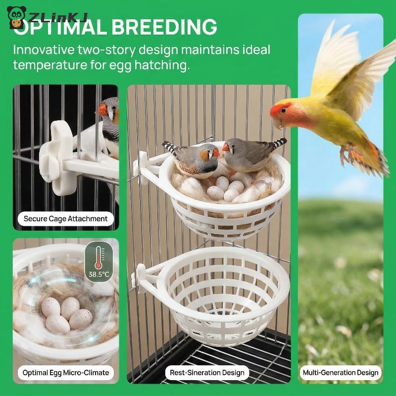 Canary Nest Plastic Cage Breeding Bowl for Resting Hatching Pet Birds Easy Install Accessory