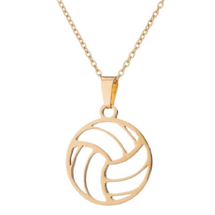 Elegant Stainless Steel Volleyball Jewelry Gift  Adjustable Neckchain Comfortable Corrosion Resistant Necklace