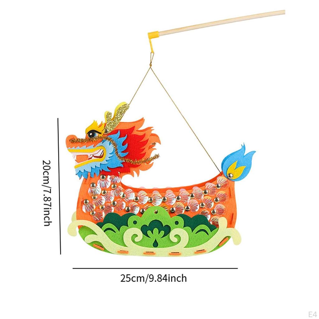 Dragon Boat Lantern DIY Craft Kit Festival Decor Creative Storage Box Educational Decorative