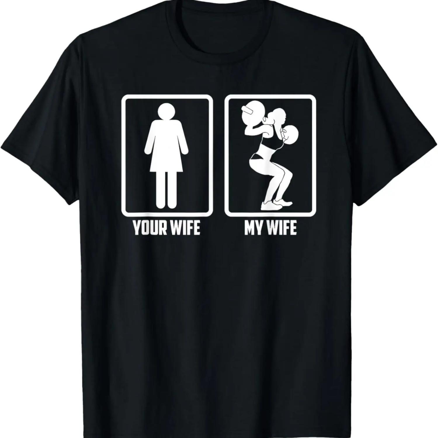 

Mens Cool Graphic Design My Strong Wife Funny T-shirt S чёрный