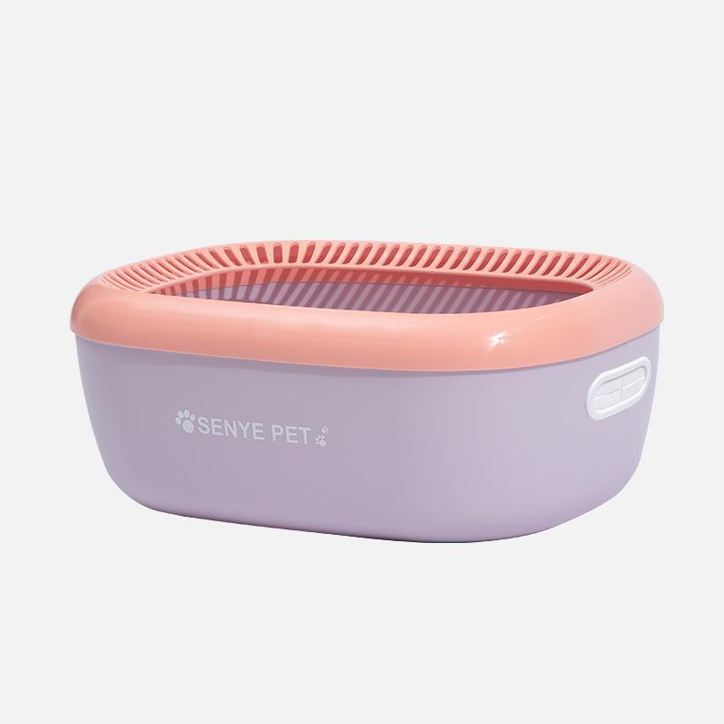 Senye Extra Large Splash-Proof Semi-Enclosed Cat Litter Box with Deodorant