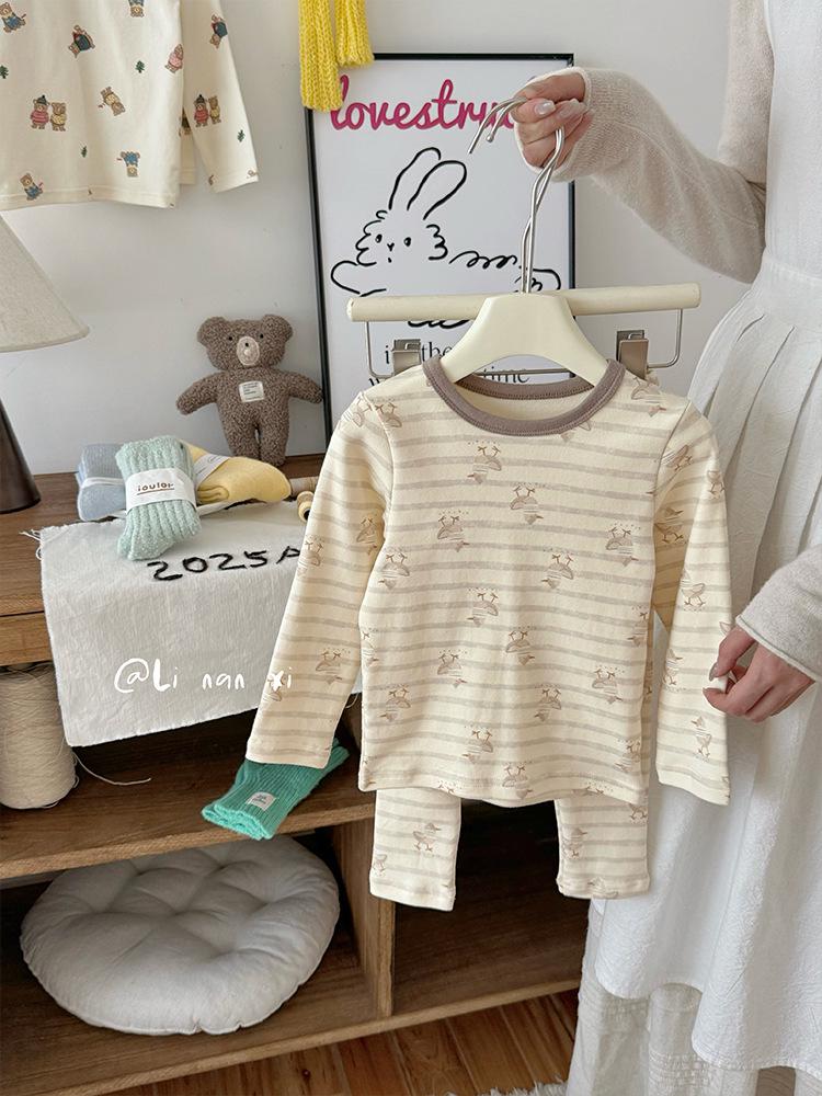 88273 Kids' Wool Lycra Autumn/Winter Pajama Set 2025 - Boys' Long Sleeve Homewear