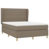 Maison Exclusive - Sommier à lattes de lit avec matelas Taupe 140x190 cm Tissu