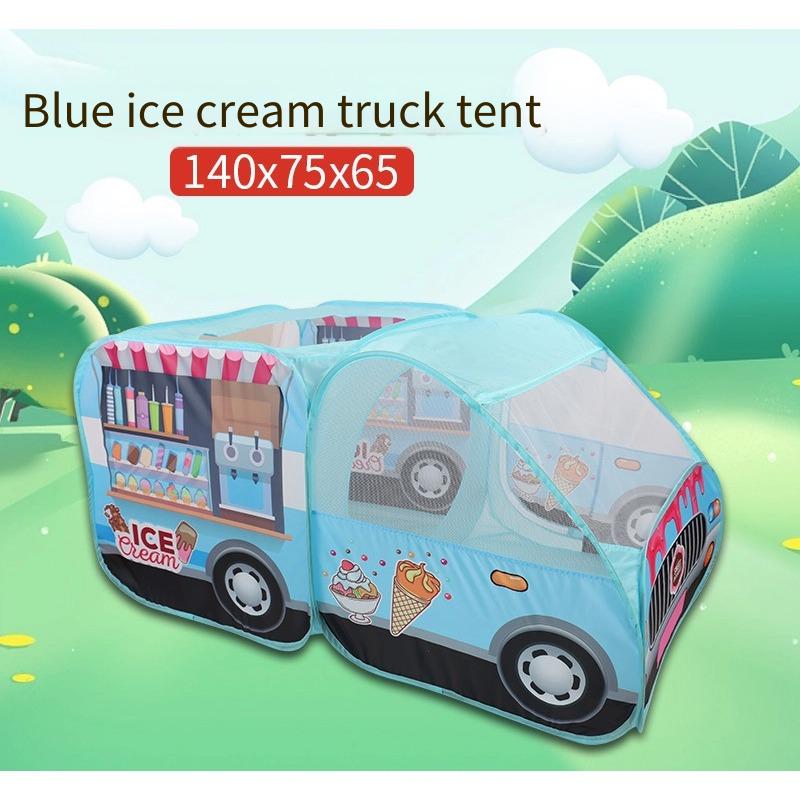 Portable Indoor Outdoor Play Tent for Kids Pink Dessert Truck No Assembly Needed Storage Bag Role Play Imaginative Gifts