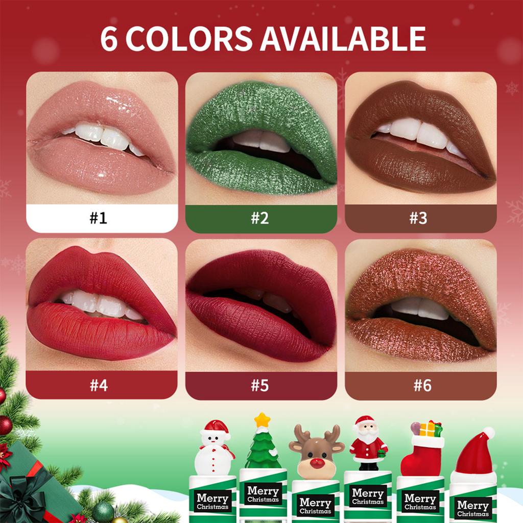 Single Piece Christmas Lipstick Set Liquid Lip Gloss for Women Girls Holiday Party Makeup Gifts Stocking Stuffers Small Present