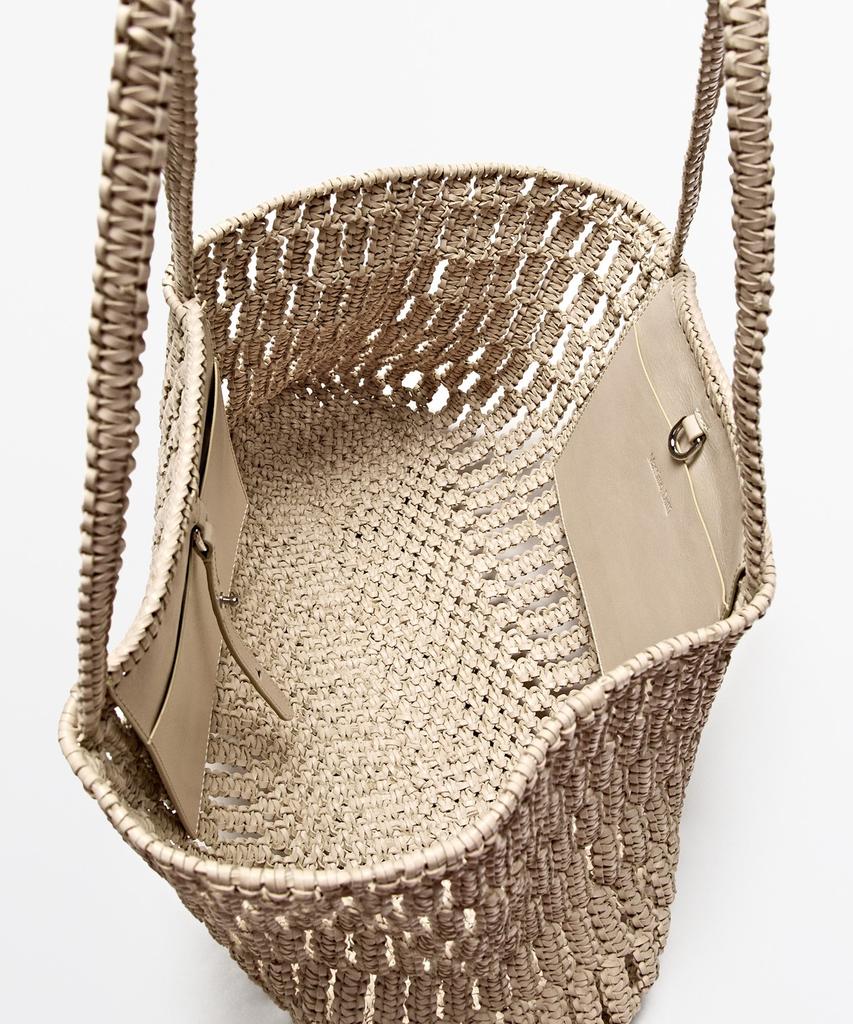 Massimo Dutti Napa Leather Weaving Shopper Bag