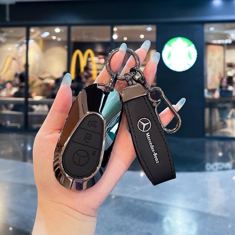 UHBKX1 2025 Hot Premium Leather Car Smart Remote Key Case Cover Shell For Mercedes Benz 2022 C S Class W206 W223 S350 C260 C300 S400 S4
