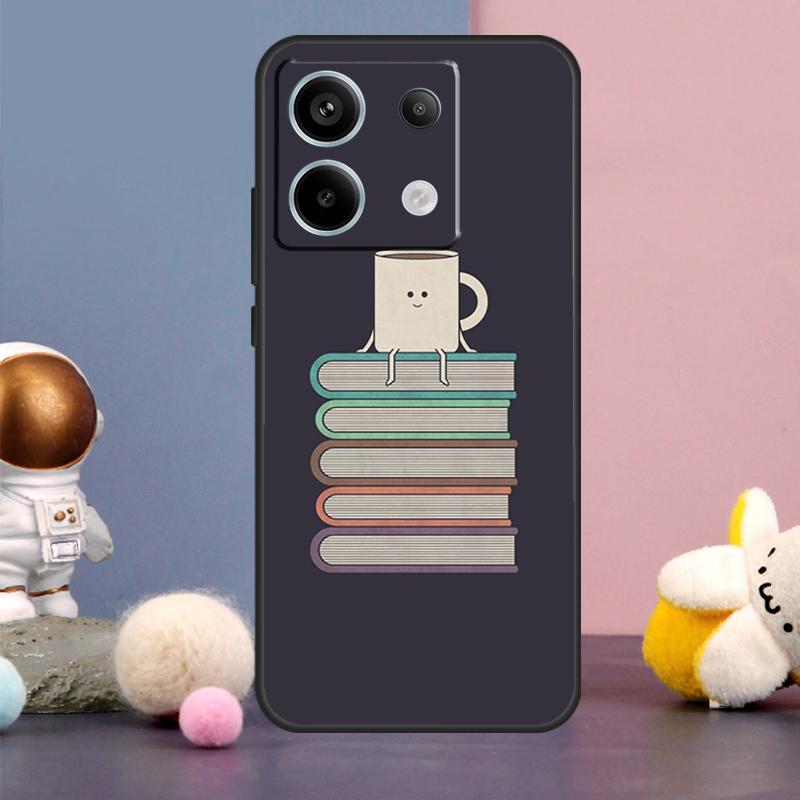 Read Books illustration Case For Xiaomi Redmi Note 14 13 9 10 11 12 15 Pro Plus Redmi 15 15C 14C 10C 12C 13C Cover