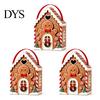 Reusable Holiday Gift Packaging Christmas House Box with Handle, 3D Gingerbread/Santa Claus/Tree/Snowflake Candy Snack Containers for Parties