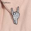 Punk Skull Finger Enamel Pin Skeleton Hand Vintage Brooches Lapel Backpack Badge Gothic Halloween Jewelry Gifts For Friends