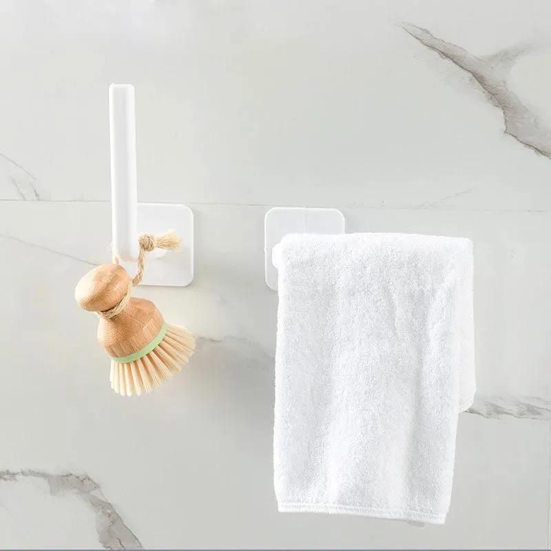 2-Pack L-Shaped No-Drill, Invisible Hooks | Multi-Purpose Strong Adhesive Hooks | Kitchen Dish Towel Hooks for the Lazy