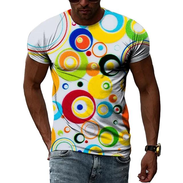 Personality Abstract Color Men Casual Fashion 3D Printed Street Style Summer Tees Harajuku T-Shirts