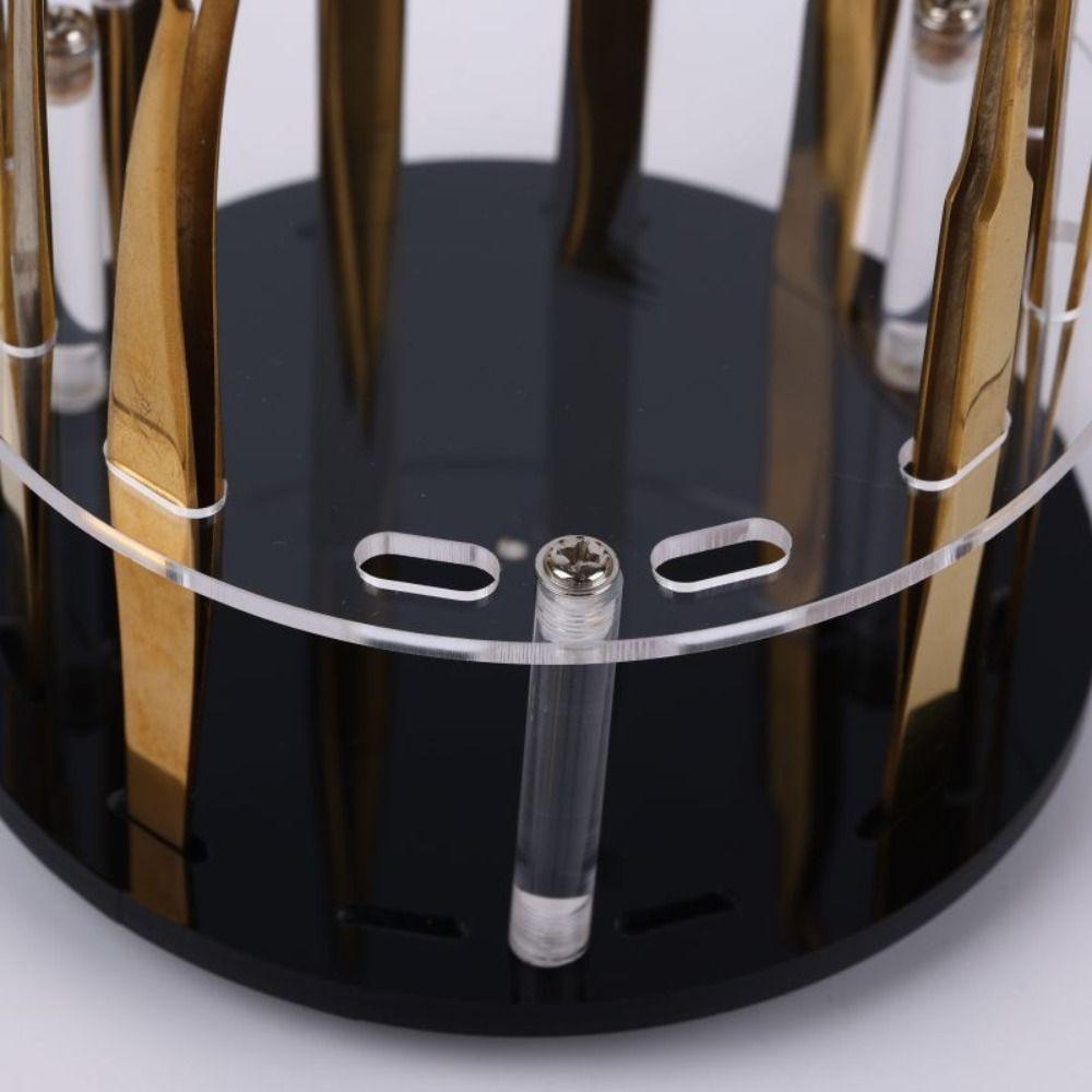 Acrylic Material Lash Tweezers Stand 12 Holes Eyelash Extension Tool Organizer Makeup Storage
