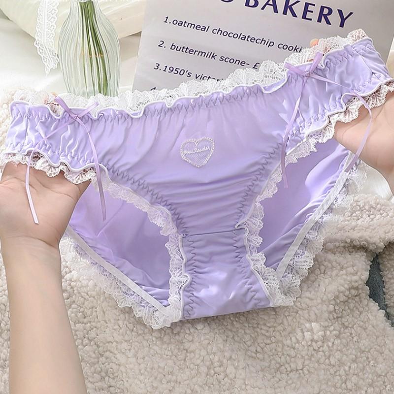 XL to 4XL Plus size Lolita Panties Japanese-Inspired Soft Lace Maiden briefs Comfort-Fit Leg Openings Sweat fairy underpant Sexy underwear