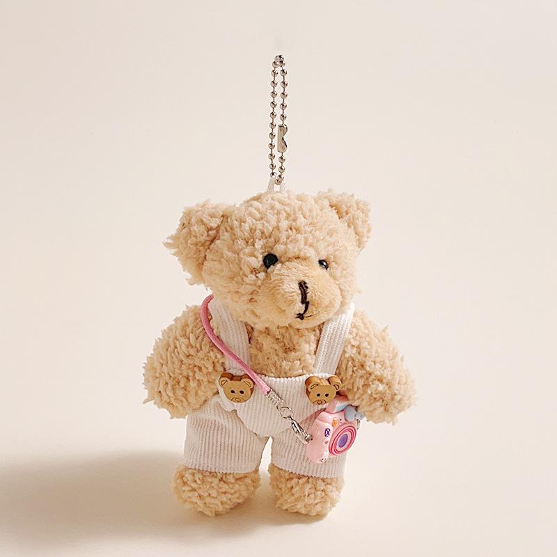 Tas Hanger Nieuwe Hanger Zoet Schattig Pluche Beer Pluche Hanger Valentijnsdag Cadeau Voor Meisjes Pluche Pop Teddybeer Tas Hanger beige