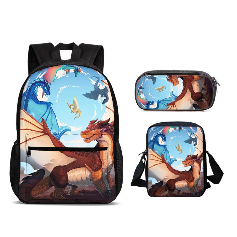 Helicopter Rucksack Pencil Pouch ice pack 3Pcs Set, trendy mechanical printing, new style, best gift for boys Plus girls in school