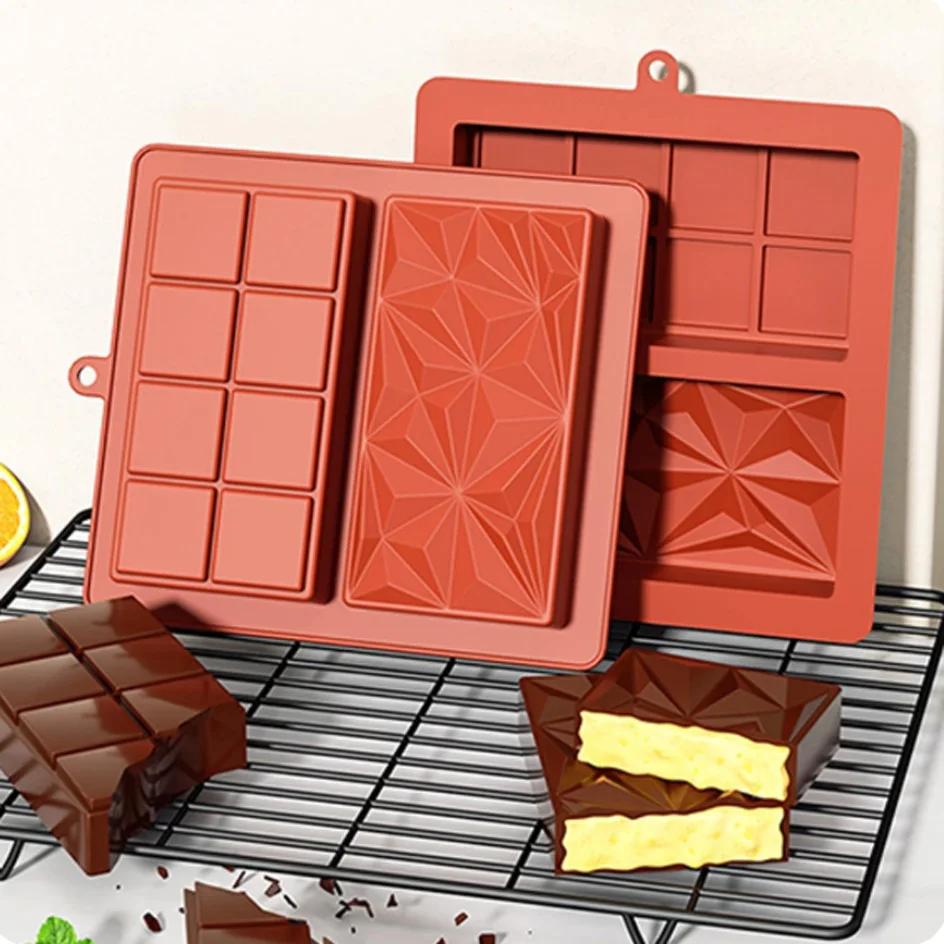 Dubai Chocolate Mold Food Grade Silicone Chocolate Mold Rectangular DIY Mold Kitchen Baking Accessories