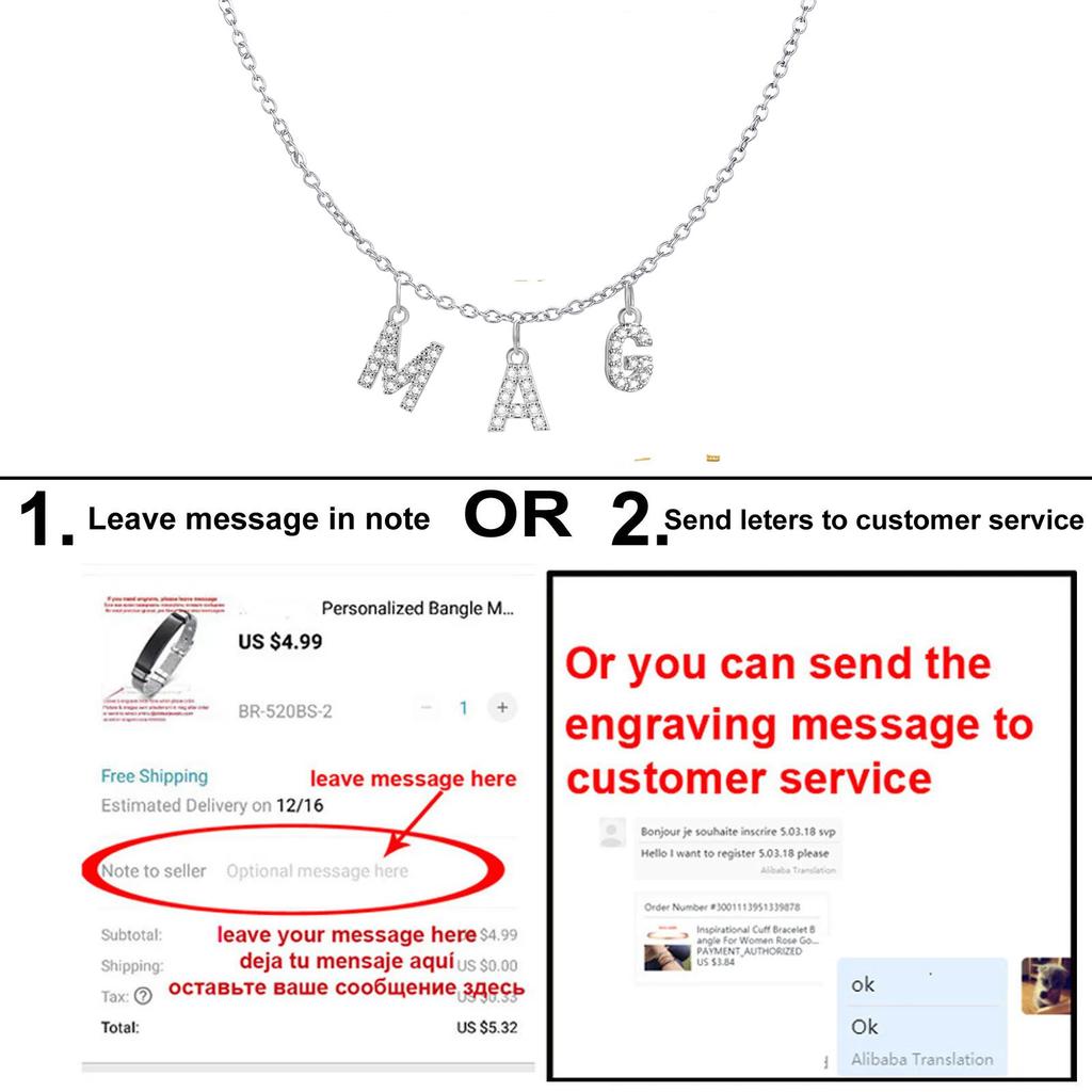 Handmade Personalized Name Necklace for Women Initial Letter Pendant Cubic Zirconia Choker Necklace Stainless Steel Jewelry