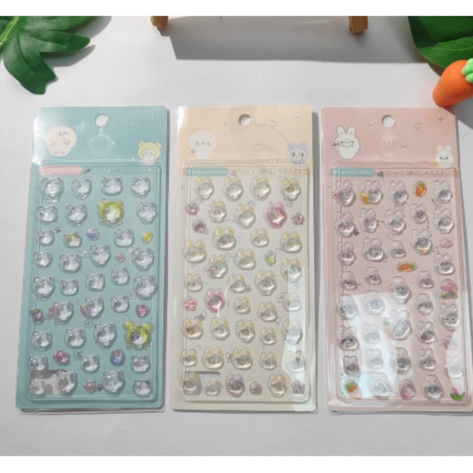 3Djapanese Cute Transparent Crystal Stickers Phone Case Diary Stationery Sticker