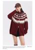 Unisex Fair Isle Wool Cardigan: Spring & Autumn Casual Color Block, Loose Long Sleeve Sweater for Men & Women
