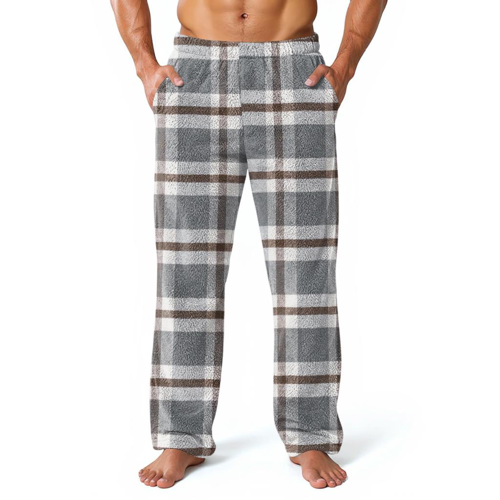 Pantaloni de casă pentru bărbați cu imprimeu pe toată suprafața, pantaloni lungi de pijama pentru dormit