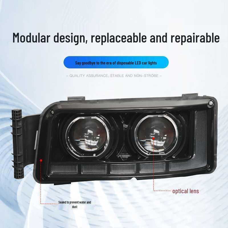 Haowo TX Shande Dump Truck LED Headlight Assembly - Super Bright Upgrade