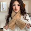 New Russia Winter Rex Rabbit Fur Scarf Women Winter Warm Imitation Rex Rabbit Fur Scarves Lady Knitted Fur Mufflers