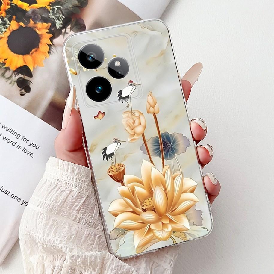 For Realme GT7 2025 Case RMX6688 Cover New Fashion Flower Marble Soft Silicone Phone Cases For Realme GT 7 Pro 7T Realme7 Fundas