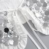 Sophisticated Sparkling Sequins Cape False Collar Elegant Pleated Ruffled Layering Shawl Clothing Accessory for Dress