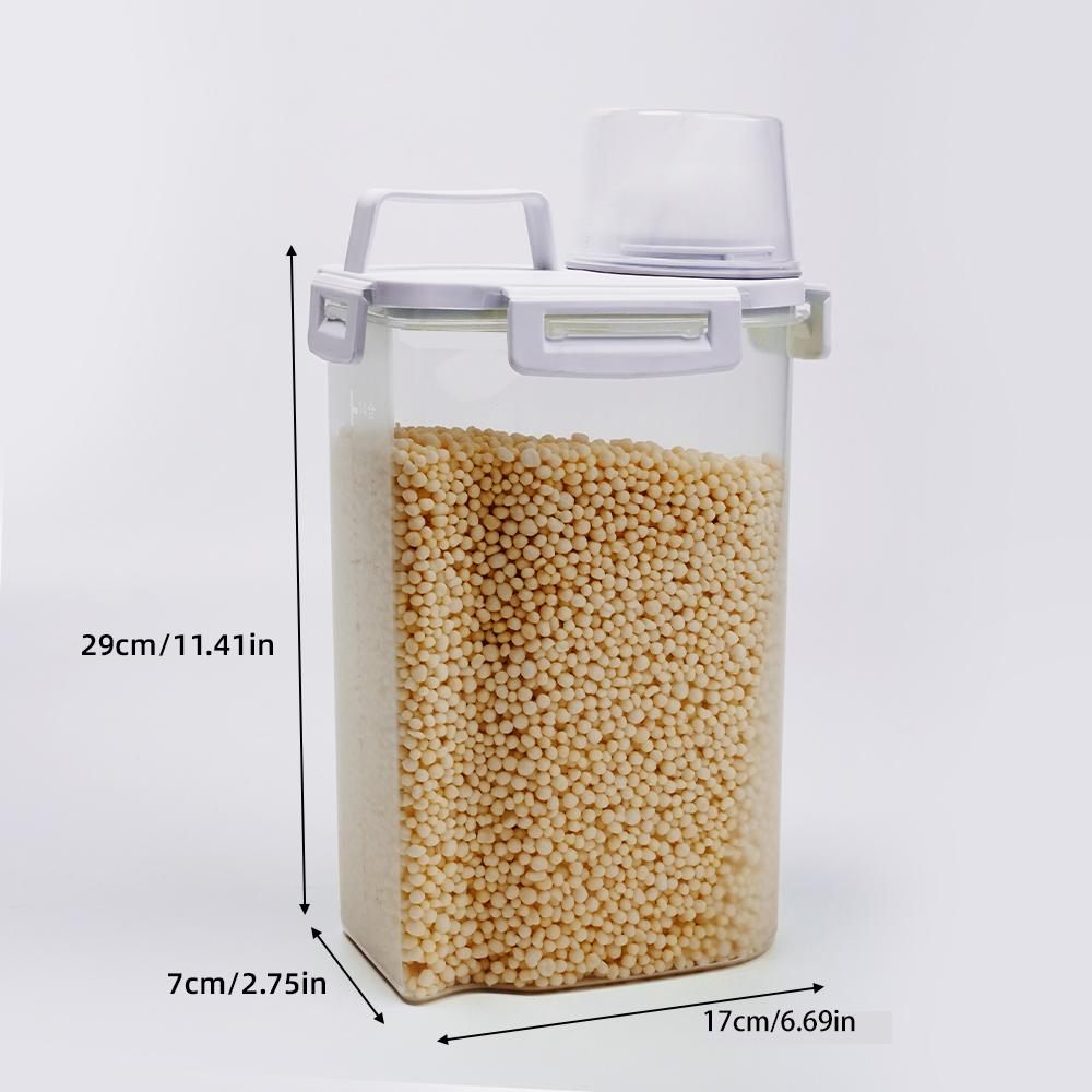 2.5L Airtight Food Storage Container 0.66 Gal Dispenser with Measuring Cup Locking Lid for Flour Sugar Cereal Pet Food