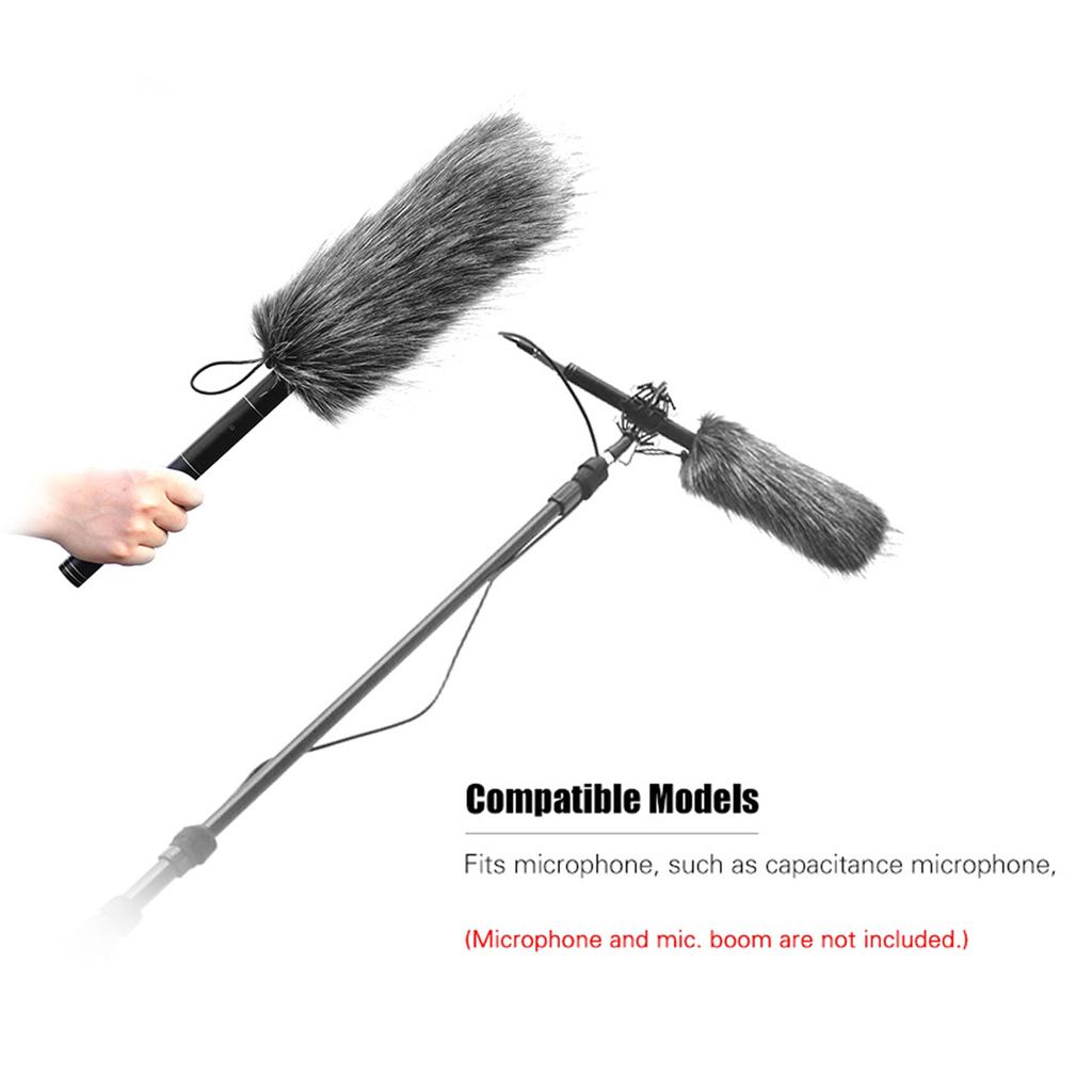 Universal Professional Microphone Furry Windscreen Flexible Mount Fur Windshield for Rode VMGO Video Mic GO, VideoMic
