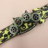 Women's Men's Oversized Belt Leopard Print Rhinestones Embellished Rivets Accent Western Girdle for Hip Hop Event
