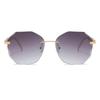 Frameless Pearl Sunglasses for Women - Elegant Y2K Style with Metal Sun Protection