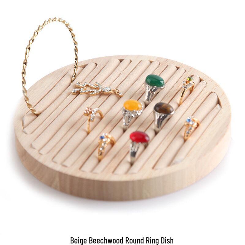 Bamboo Wood Ring & Earring Display Tray for Jewelry Storage