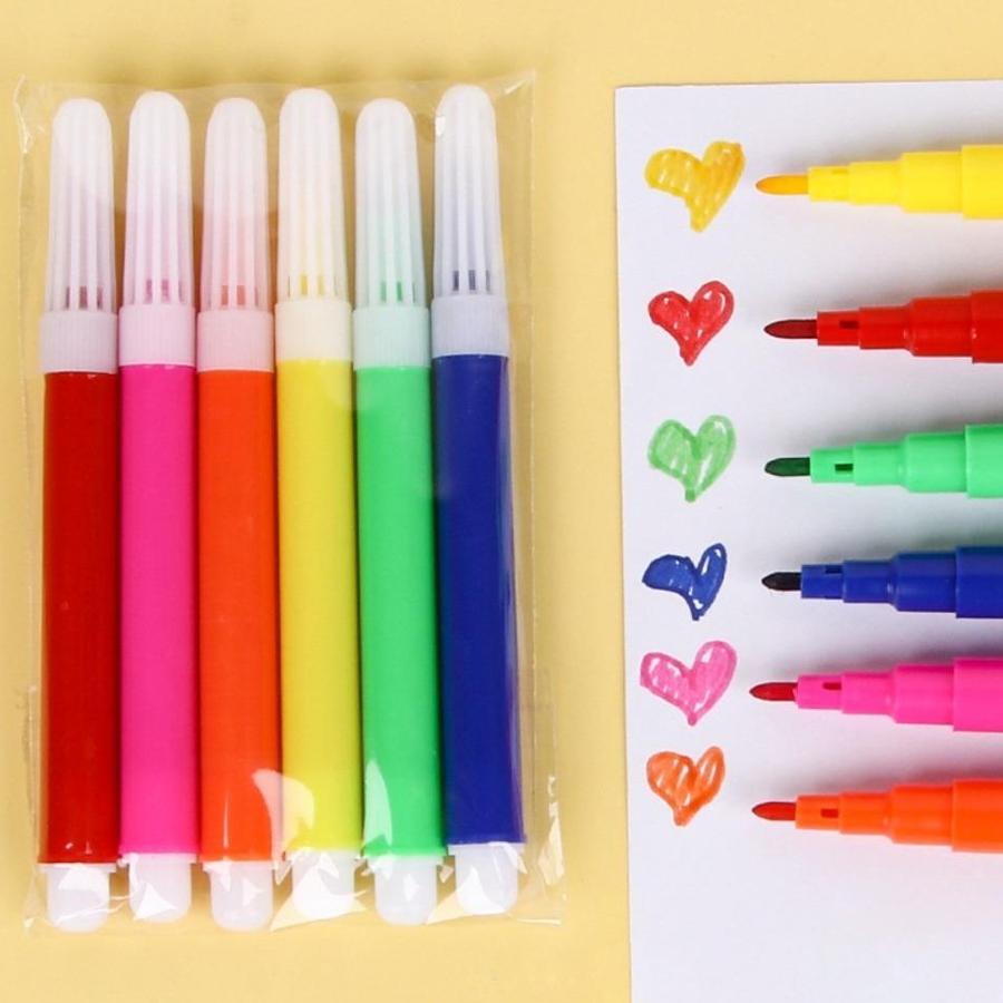 6/12/24packs Graffiti Watercolor Pen 6-Color School Study Painting Drawing Stationery for Journal Handicraft Art Creation XJM