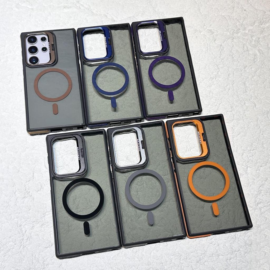 Magnetický kryt Samsung S26Ultra: Kreativní stojánek na objektiv, dvoubarevná ochrana proti pádu pro S24/S25+, pro přeshraniční použití