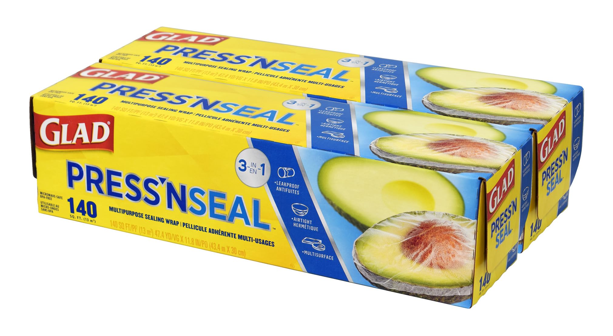 Press n Seal Glad Wrap Same-Sealing as Vacuum Packs Also great as Beeswax Wrap or Vegetable Storage Bags GLAD Press n Seal 140 30cm x 434m 7700₽