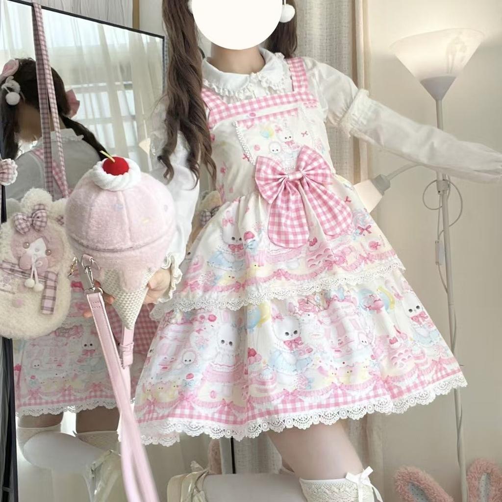 Full Original Lolita Design Suspender Skirt Lolita Jsk Dress Cute Vestidos Elegantes Para Mujer Send Trailing