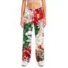 Women's Christmas Print Pants with Elastic Waist, Casual Sleep Pants for Home
